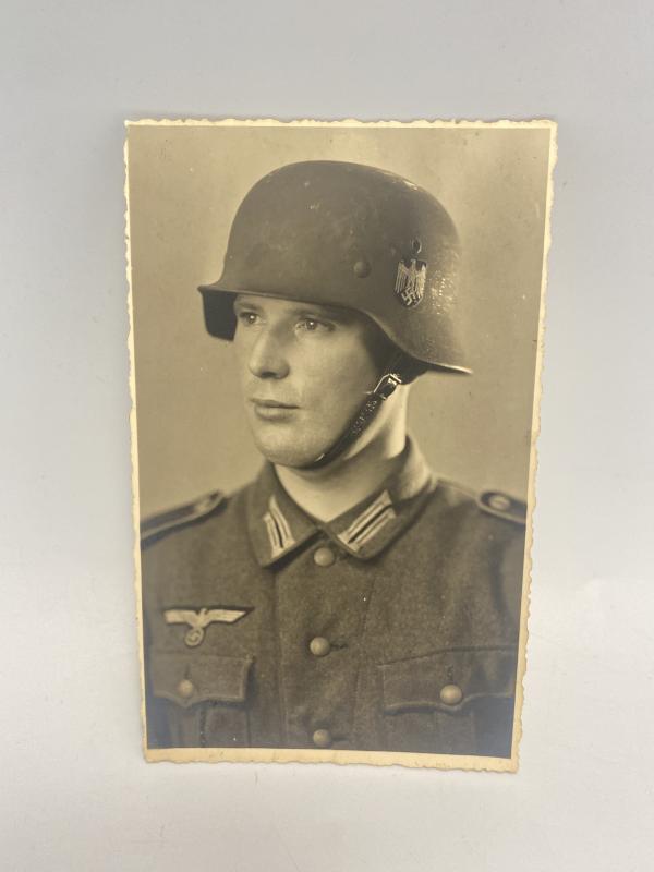 German Army Soldier With Decalled Helmet