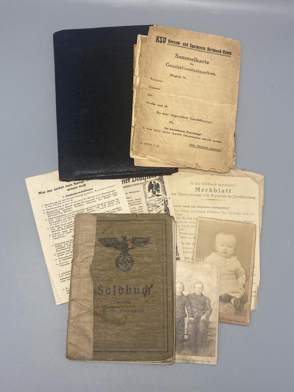 German Army Soldbuch Obergefreiter Bernhard Baese Infantry Ers.Btl.122