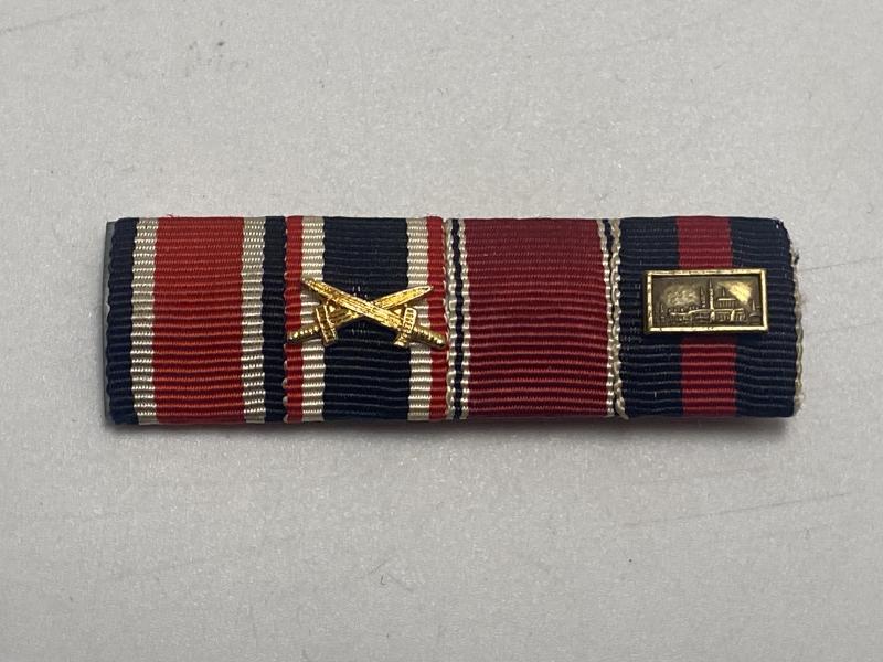 German Four Placement Ribbon Bar With Clasp