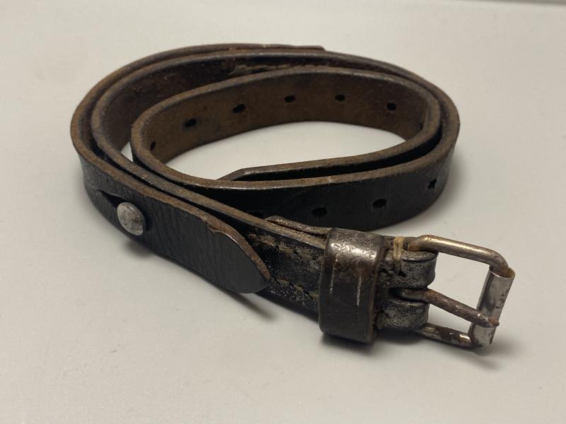 Black Leather German Zeltbahn Strap Dated 1944