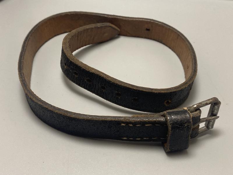 55cm German Army Black Leather Equipment Strap Dated 1941