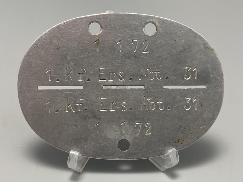 German Army ID Disc 1.Kf.Ers.Abt.31