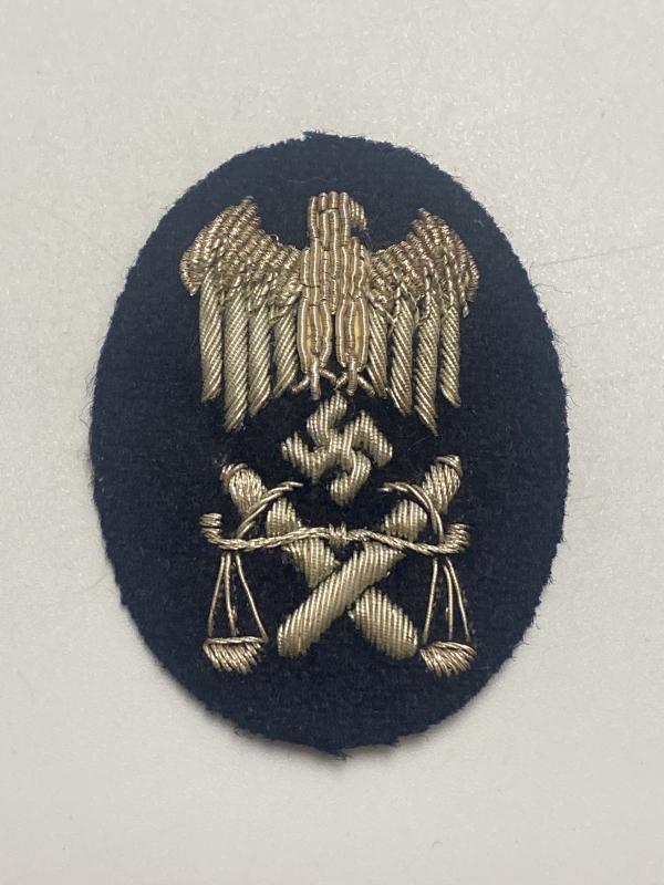 Kriegsmarine Officers Wire Bullion Judicial Officials Sleeve Patch