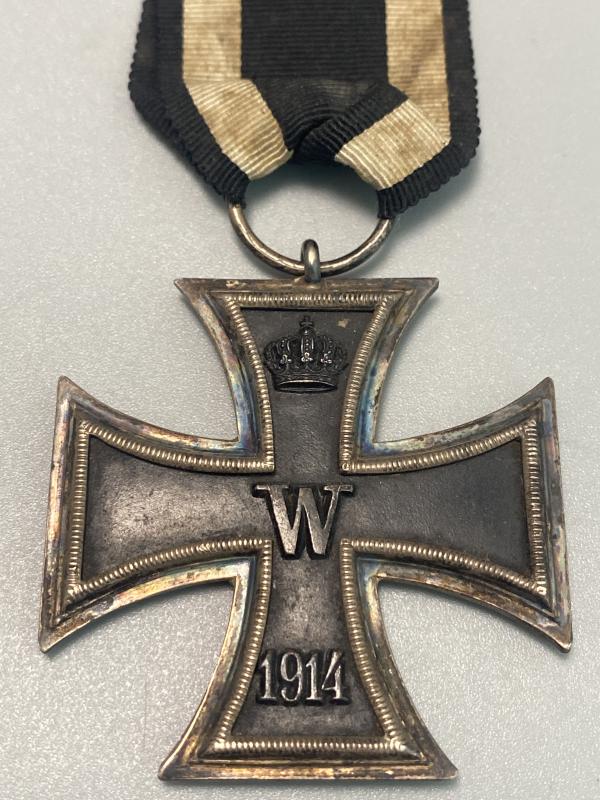 WW1 Iron Cross Second Class Maker Marked R with Ribbon