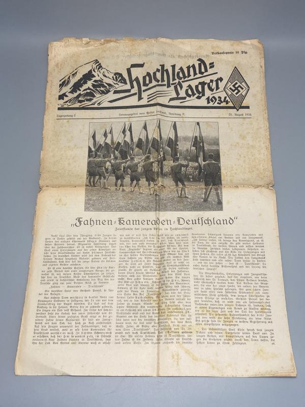Hitler Youth Newspaper “Hochland Lager” 21.August 1934
