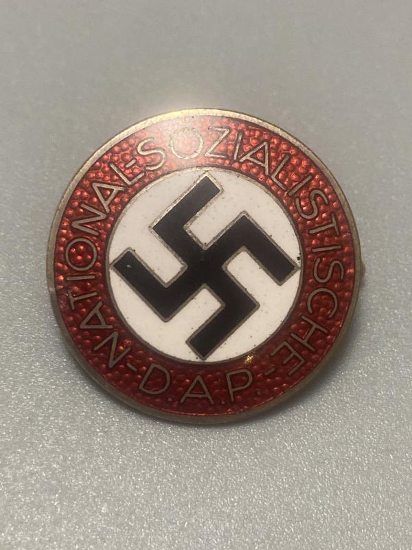 NSDAP Tombak Party Badge M1/6 Karl Hensler