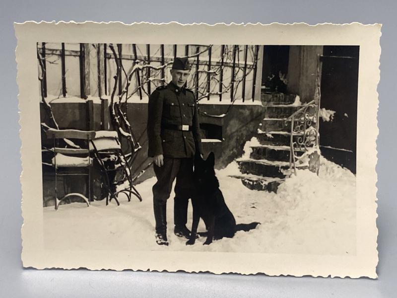 Waffen SS Man with Dog Photograph