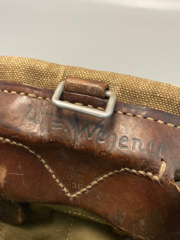 German Army M34 Tornister Pi.Btl.562 Named Uffz. Wegener