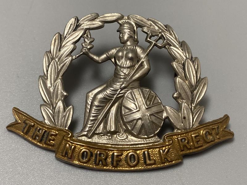 WW2 Period Norfolk Regiment Cap Badge