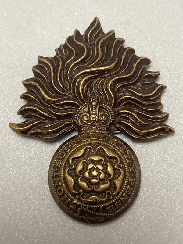 Bronze WW2 British Royal Fusiliers Officers Cap Badge