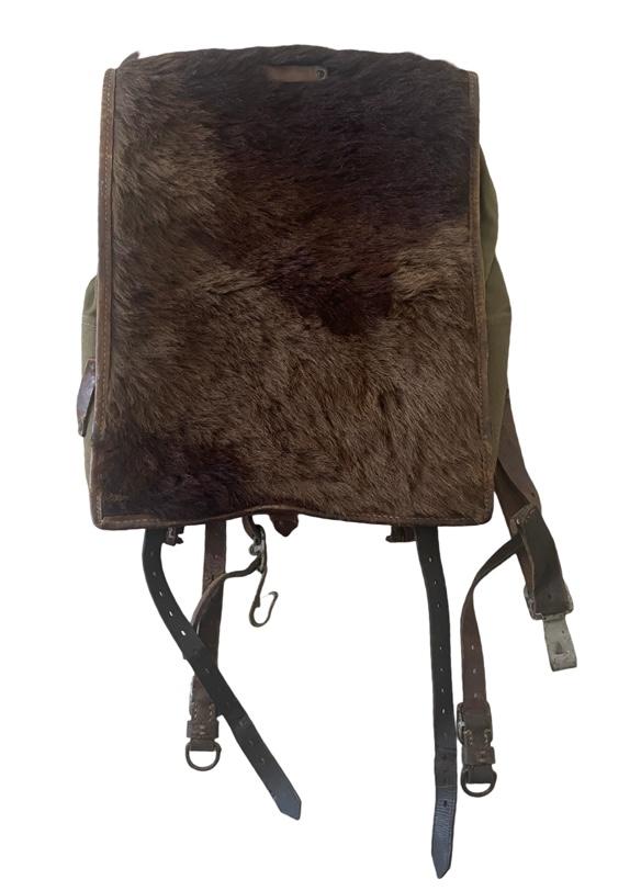 German Army Pony Fur Tornister Named J.Frisch Inf.Regt.858 Normandy Campaign