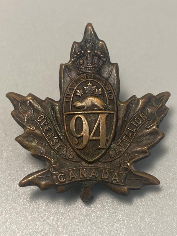 WW1 CEF 94th Battalion (New Ontario) Cap Badge