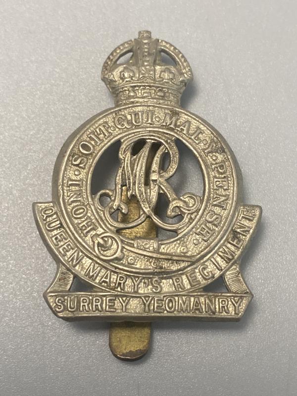 WW1 Queen Mary’s Regiment Surrey Yeomanry Cap Badge