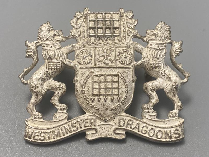 WW2 Westminster Dragoons Officers Cap Badge