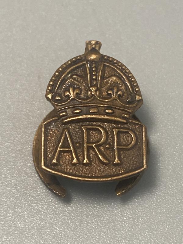 WW2 ARP Lapel Badge Brass Economy Variant