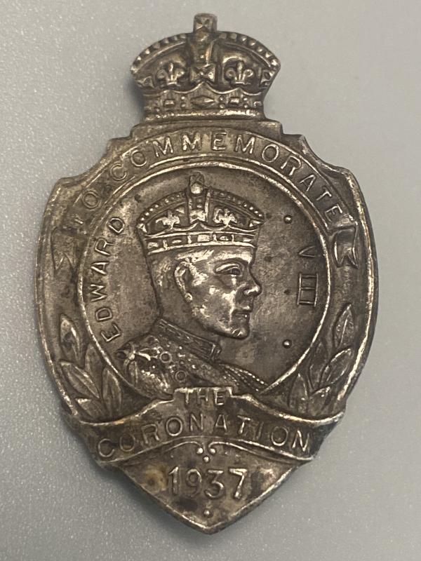 Edward VIII Coronation 1937 Celebration Badge Silver
