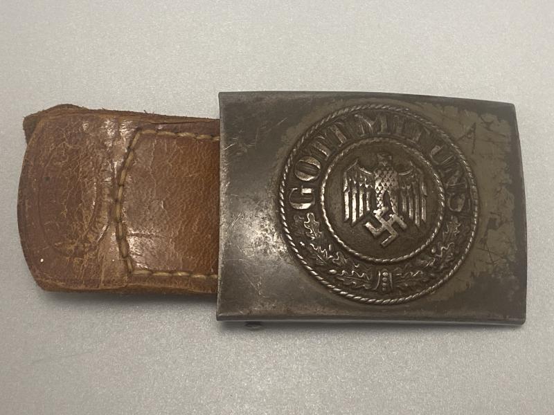 German Army Belt Buckle Ernst Schneider 1940 With Tab