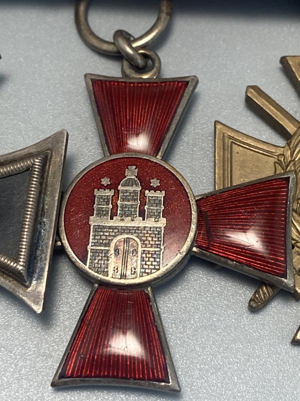 WW1 German Trio Iron Cross With Hanseatic Cross Hamburg
