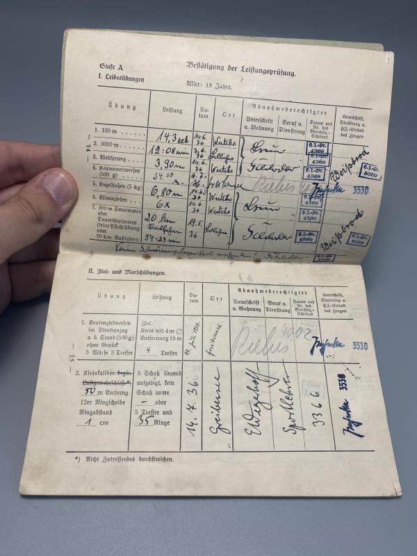 Leistungsbuch Der Hitler Jugend Progression Book