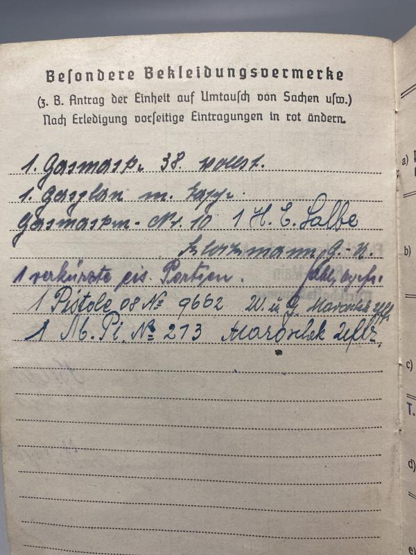 German Luftwaffe Soldbuch Hauptfeldwebel Ludwig Hilger Nachschubkomp.21/XI