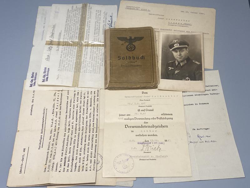 German Army Soldbuch Sonderfuhrer Josef Weissweiler With Citations Etc