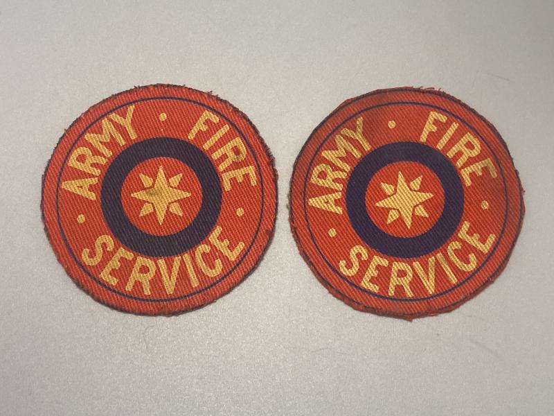 WW2 British Army Fire Service Printed Sleeve Patches