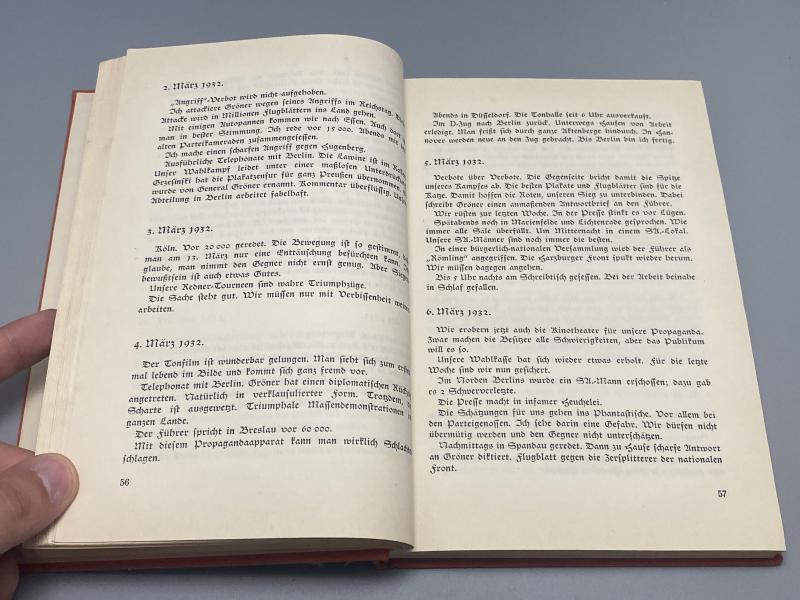 Dr. Joseph Goebbels “Vom Kaiserhof Zur Reichskanzlei” Diaries 1937 Print