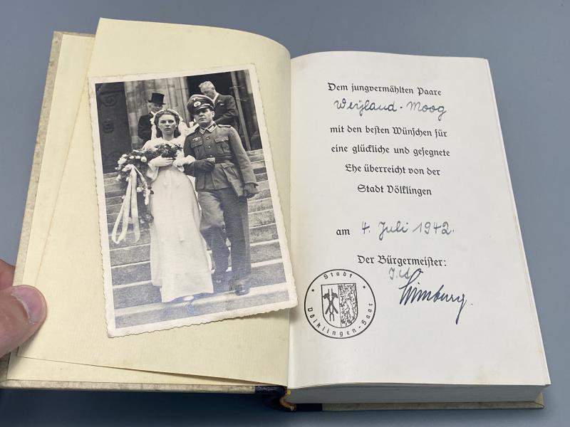 1942 Print Adolf Hitler Mein Kampf Wedding Edition Volklingen Saar