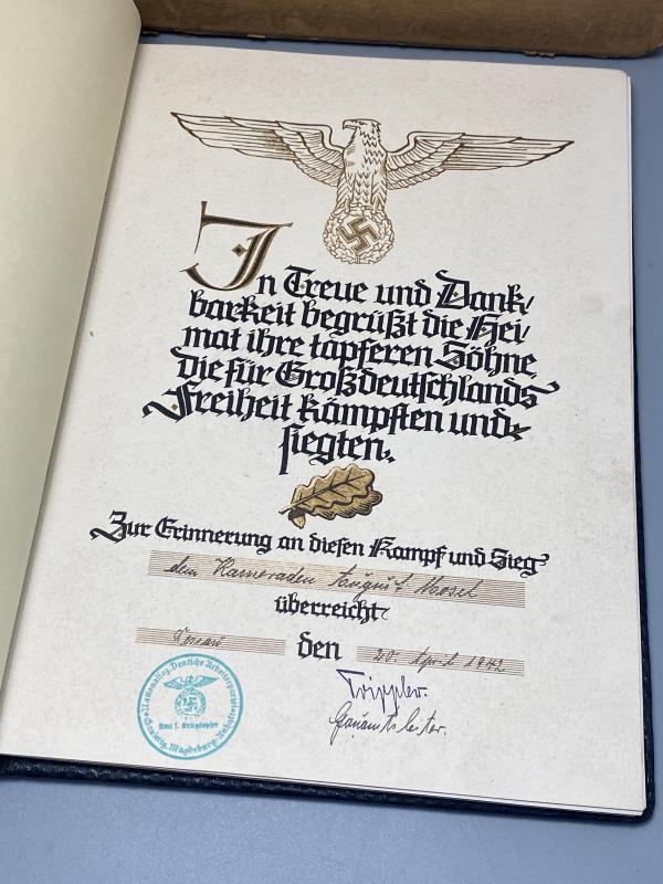 Kriegs Chronik August Mosel KIA 20th April 1942 With Box