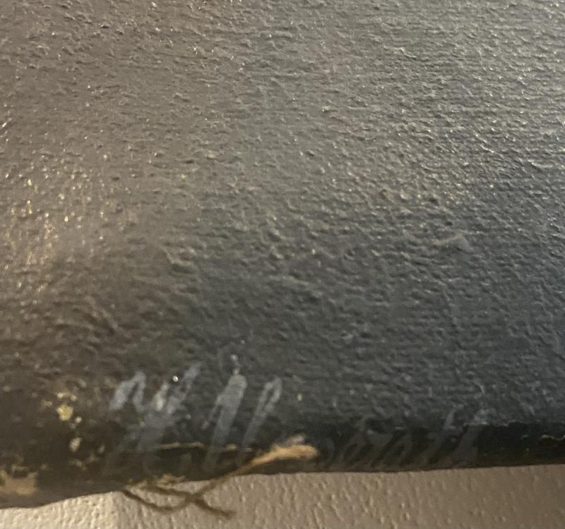 Luftwaffe Pilot Oil Painting 61X51cm Signed A.Hingerath