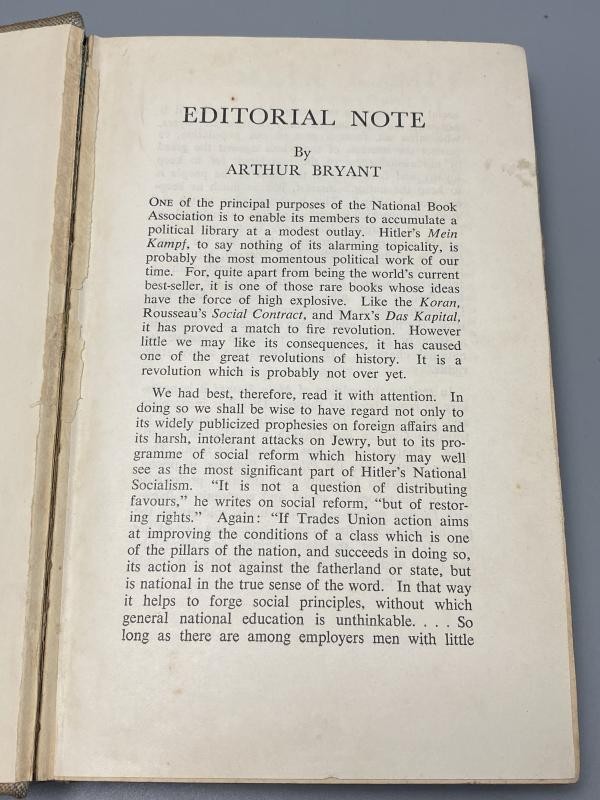 Editorial Edition of Adolf Hitlers “Mein Kampf” National Book Association