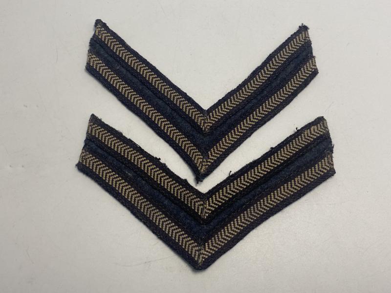 WW2 Royal Air Force Corporal Shoulder Rank Patches Pair