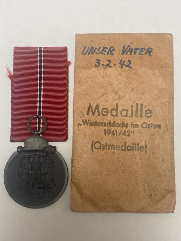 Eastern Front Campaign Medal Marked “5” Hermann Wernstein With Packet