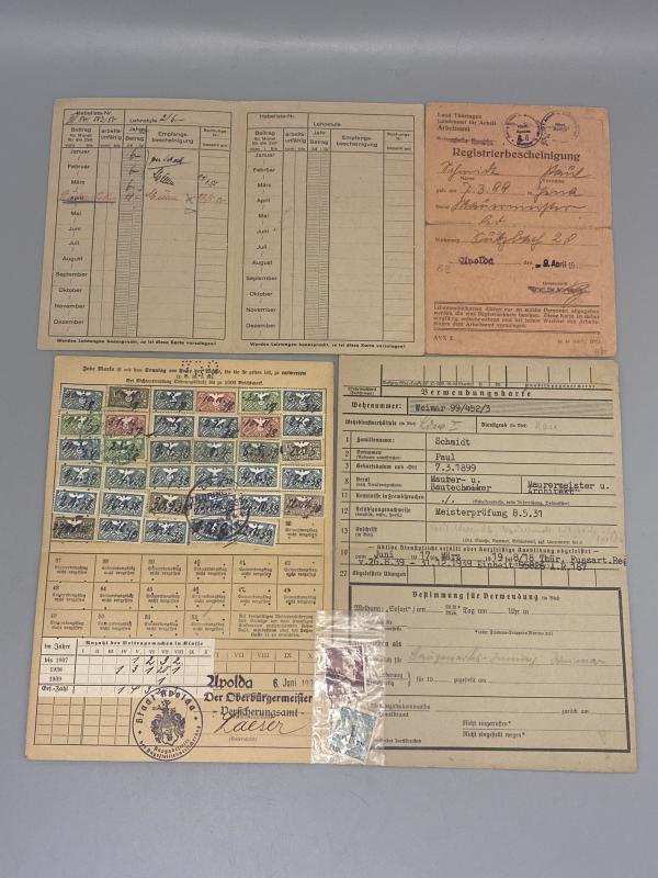 German Army Soldbuch Group Unteroffizier Paul Schmidt A.R.187