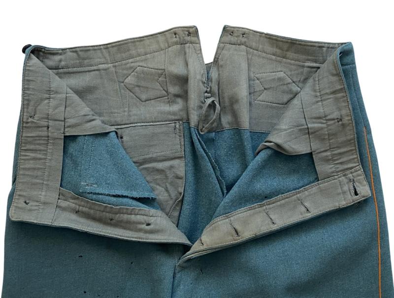 WW2 German Schutzpolizei Straight Leg Trousers Orange Piped