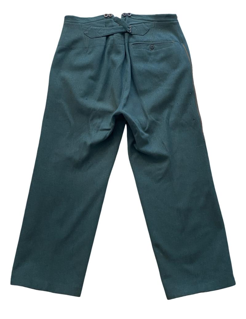 WW2 German Schutzpolizei Straight Leg Trousers Orange Piped