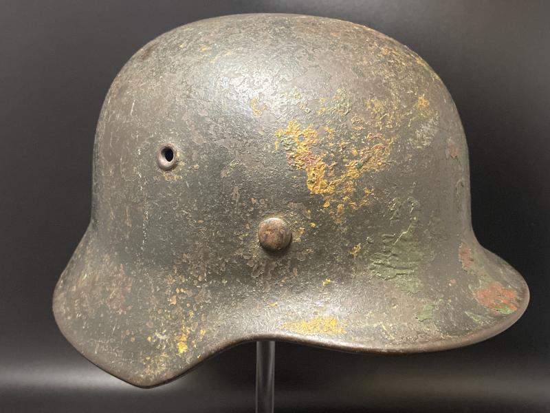 German M40 Three Tone Camouflage Helmet with Liner