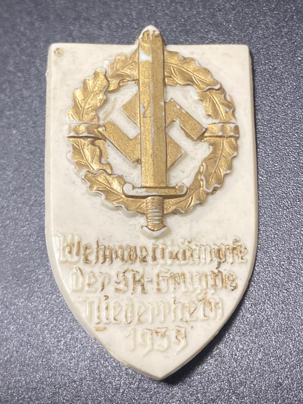 Wehrwettkampfe Der SA-Gruppe Niederrhein 1939 Plastic Day Badge