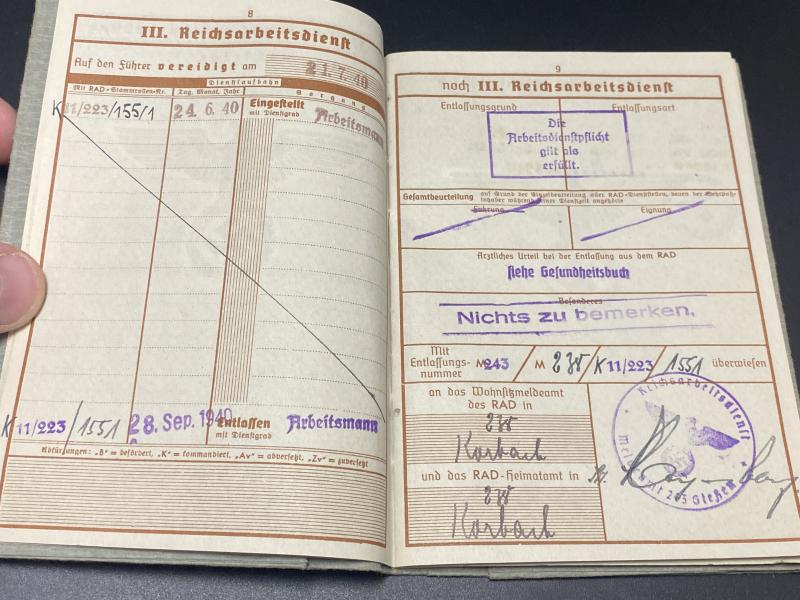 German Army Wehrpass KIA Russia 1944 Obergefreiter Georg Tripp 1./Div.Füs.Btl.131