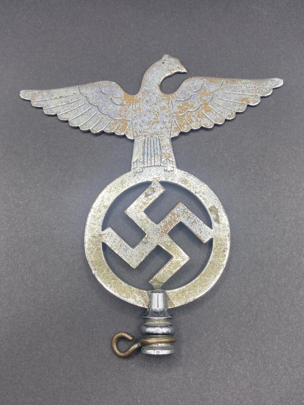 Early NSDAP Nickel Plated Flag Topper or Vehicle Badge