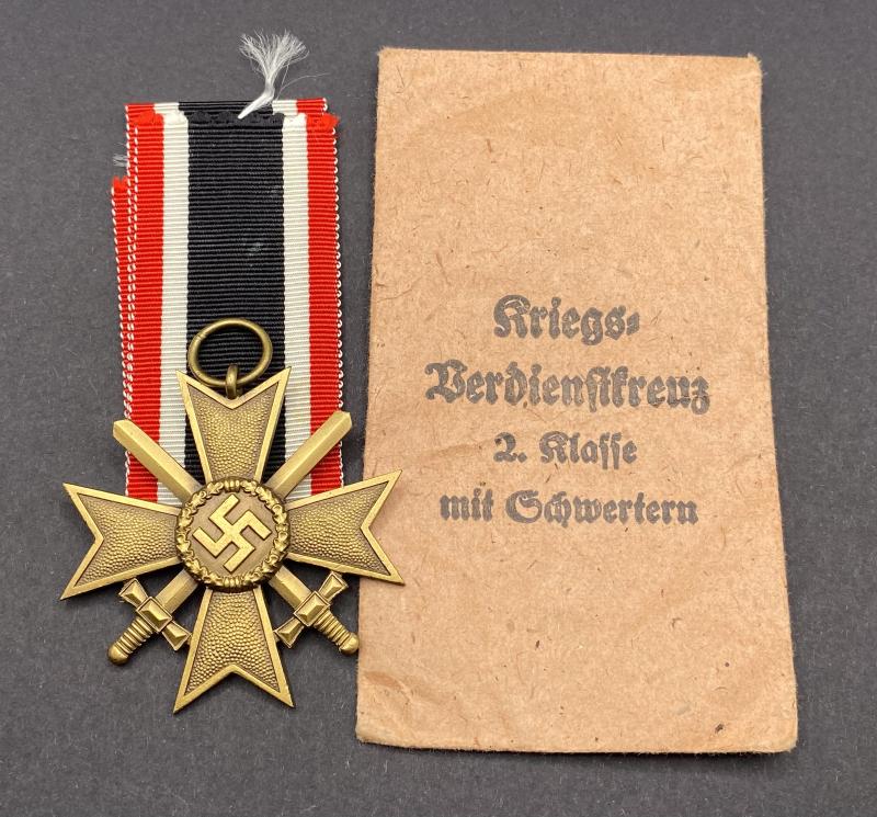 War Merit Cross With Swords Second Class Maker 92 Josef Rücker & Sohn With Packet