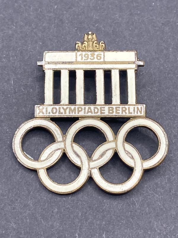 1936 Berlin Summer Olympics Enamel Visitors Badge Paul & Crone Ludenscheid