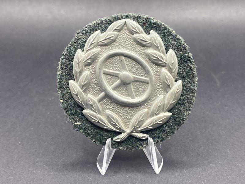 Silver Drivers Badge Army Issue On Field Grey Wool