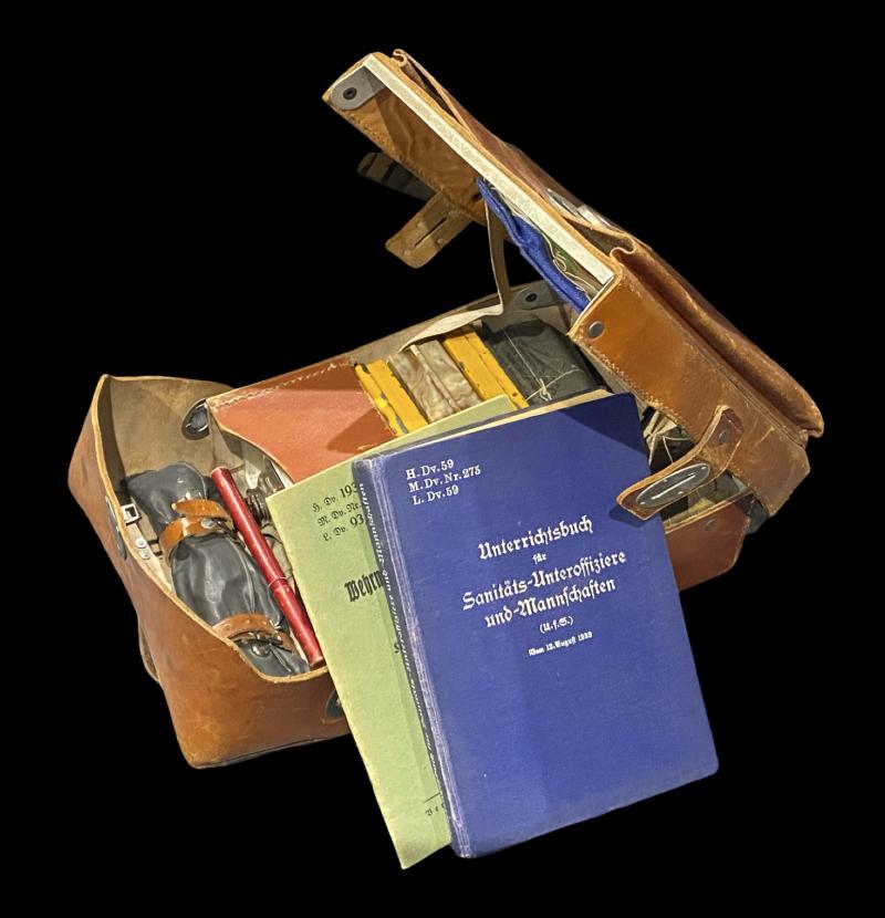 German Army Medical Satchel With Contents & Manuals