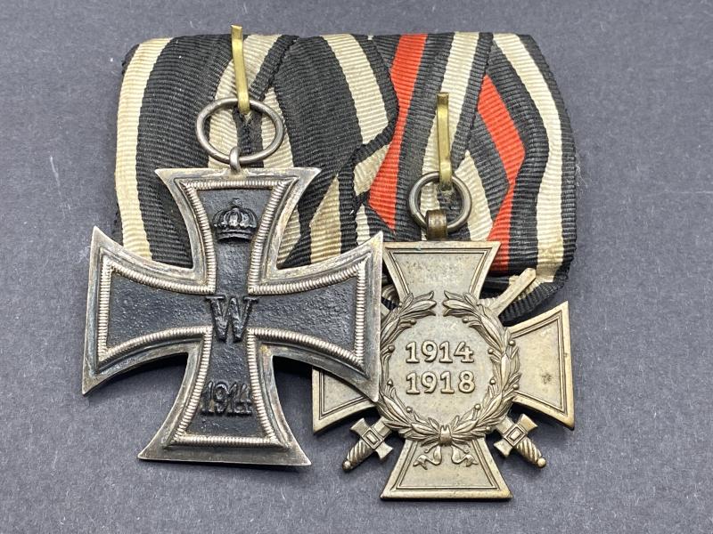 WW1 Iron Cross Second Class Mounted With Hindenburg Cross