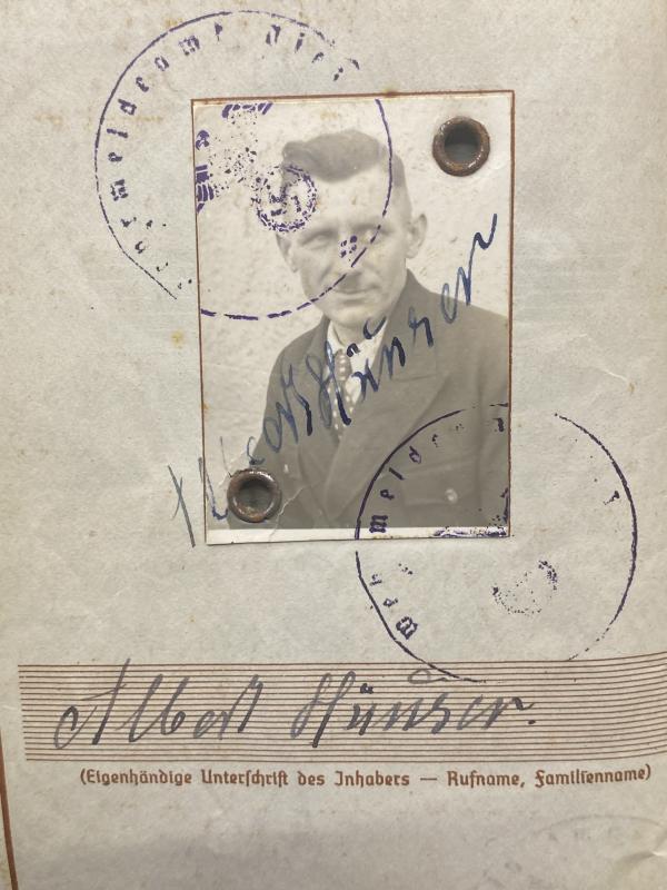 German Army Wehrpass Stabsgefreiter Albert Hauser Bau.Btl.406 Finnish-Soviet Front Lappland Shield Recipient