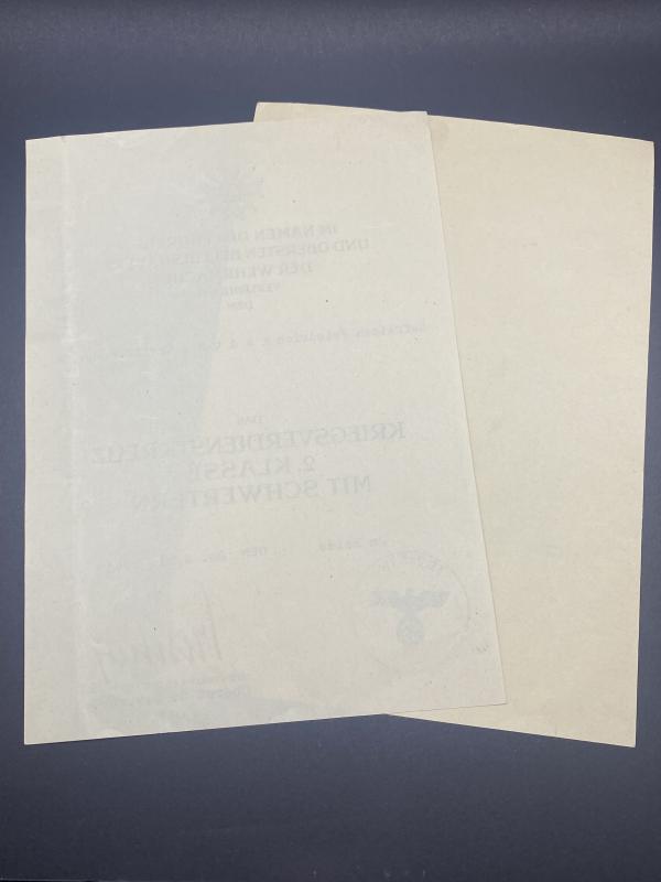 Pair of Citations Gefreiten Friedrich Kauth Kraftfuhrer.Komp.35 35ID KVK2 & Ost Front Medal