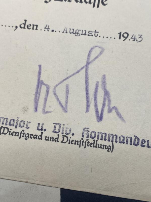 Pair of Citations Gefreiten Karl Schäfer Gren.Regt.326 EK2 & ISA