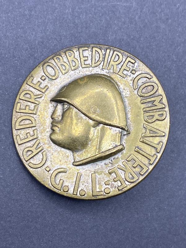 WW2 Italian Fascist Youth Wing Members Badge