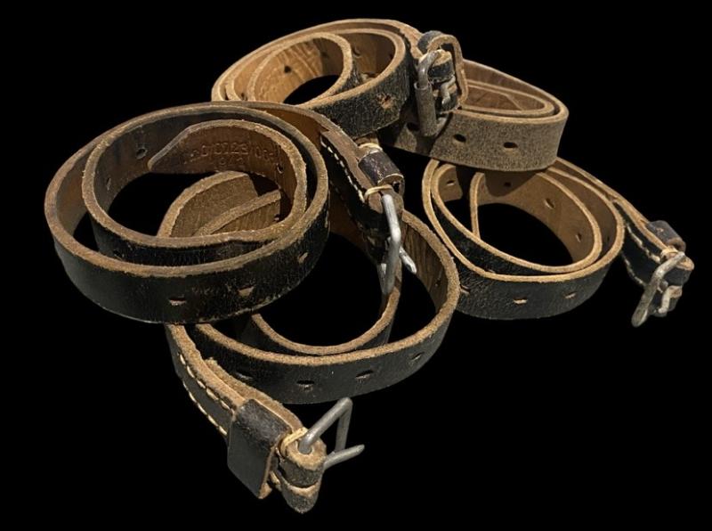 German Army Black Leather 50cm Utility Strap Wartime Dated/Coded